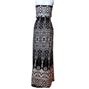 Three Hearts Black and Cream Maxi Skirt